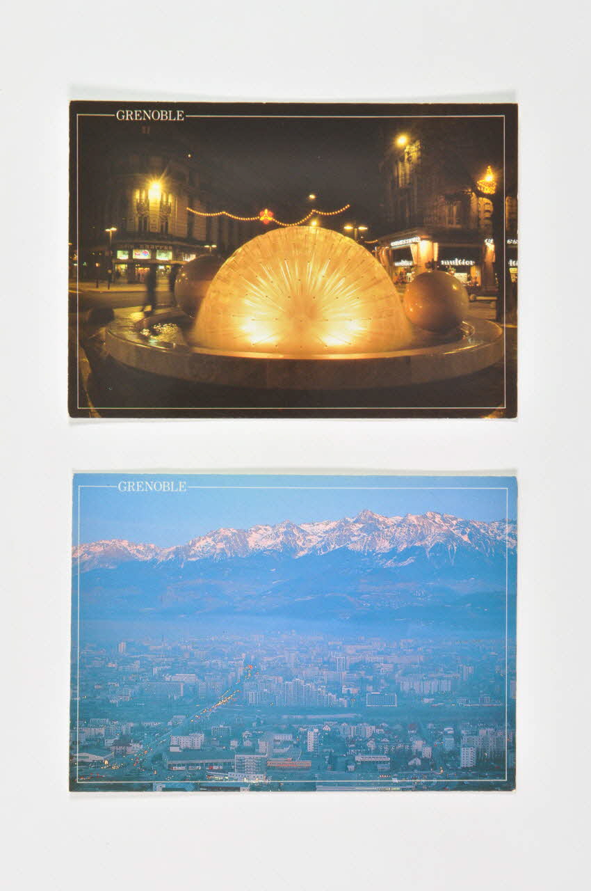 Hôpital Pasteur - Personnel et malades carte postale Carte postale envoyée de Grenoble par un malade France 1995 2003.100.36.1-2 Photo Mucem