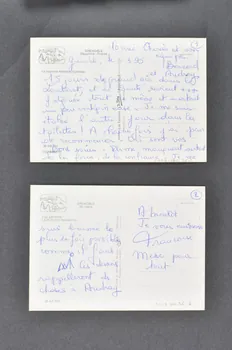 Hôpital Pasteur - Personnel et malades carte postale Carte postale envoyée de Grenoble par un malade France 1995 2003.100.36.1-2 Photo Mucem