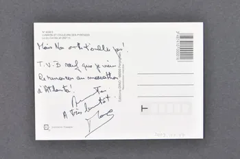 Hôpital Pasteur - Personnel et malades carte postale Carte postale envoyée des Pyrénées par un malade France 1998 2003.100.47 Photo Mucem