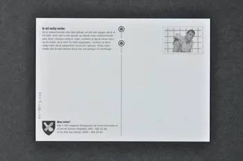 SAD Schorer Stichting carte postale "Ik wil veilig verder / Het maakt nu niet meer uit. Ik heb toch al risico gelopen." (traduire) Pays-Bas 2004 2005.100.23  Photo Mucem