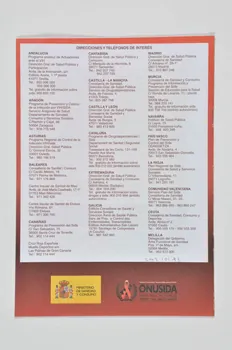 Onusida , Ministerio De Sanidad Y Consumo BROCHURE "Vive y deja vivir" (Vivre et laisser vivre) Espagne 2002 2003.101.13 Photo Mucem