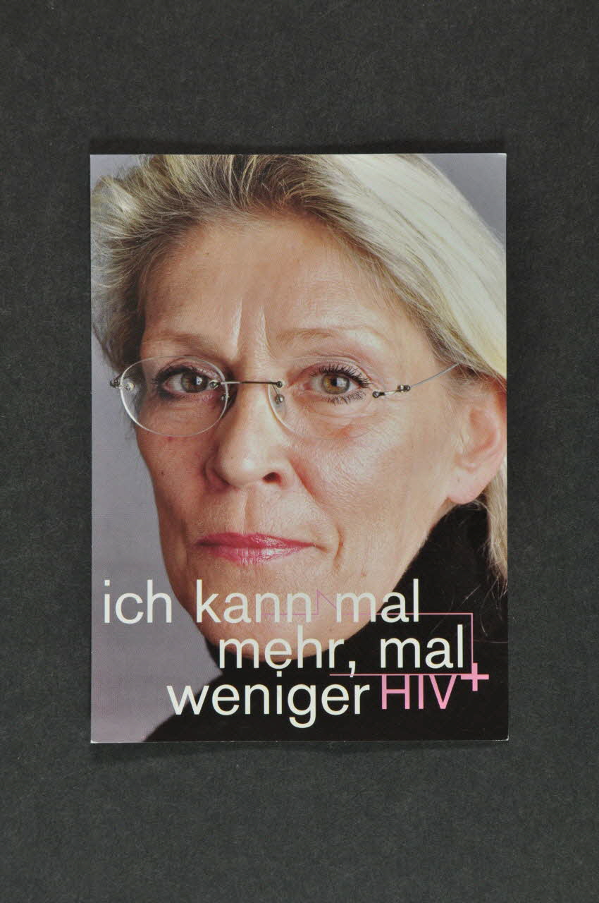 Deutsche Aids-Hilfe carte postale "Ich kann mal mehr, mal weniger HIV +. "  (Je peux parfois plus, parfois moins) Allemagne 2004 2004.117.22 Photo Mucem