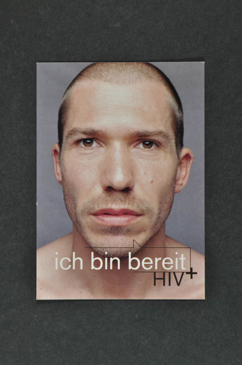 Deutsche Aids-Hilfe carte postale "Ich bin bereit HIV + (Je le suis déjà ) Allemagne 2004 2004.117.24 Photo Mucem