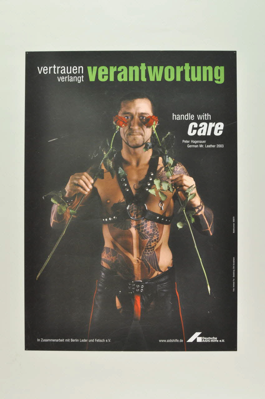 Deutsche Aids-Hilfe affiche "Vertrauen verlangt Verantwortung" (La confiance exige la responsabilité) Allemagne 2004 2004.117.6 Photo Mucem