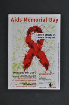 Sensoa flyer "AIDS memorial day" (Journée mémoriale du sida) Belgique 2004/5/23 2004.118.12  Photo Mucem