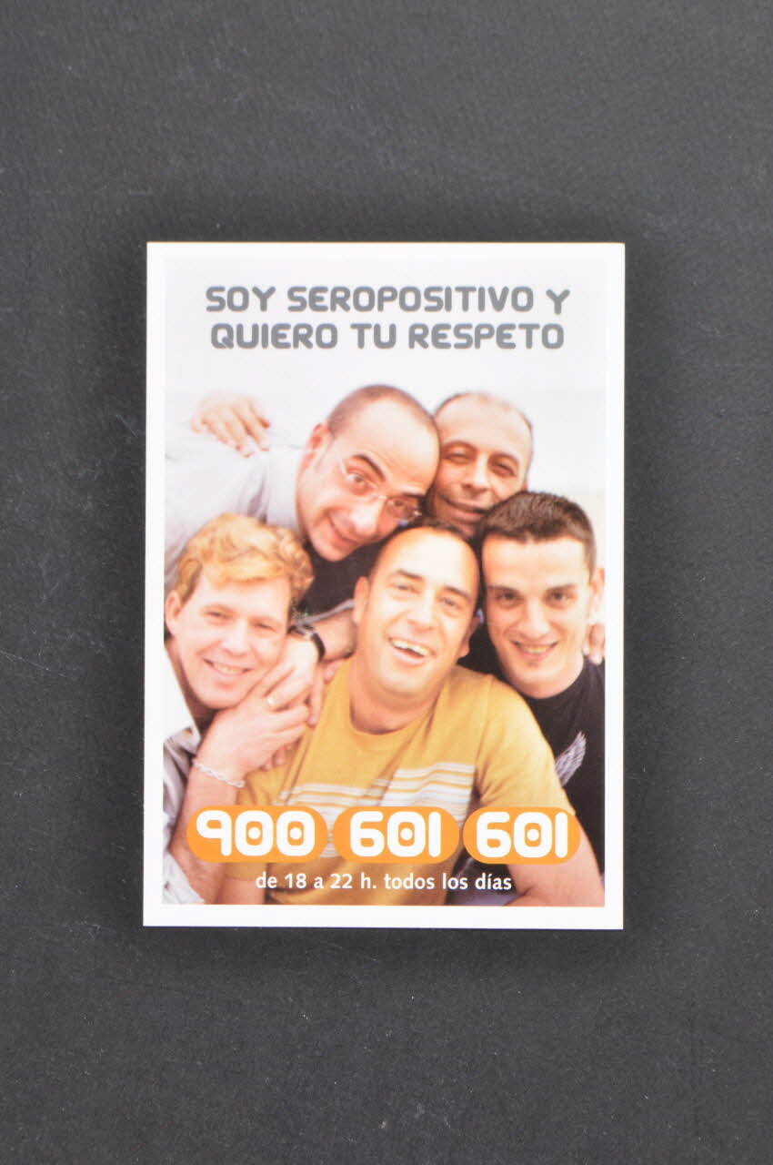 carte postale "Soy seropositivo y quiero tu respeto" (Je suis séropositif et je te demande le respect) 2003.101.28 Photo Mucem
