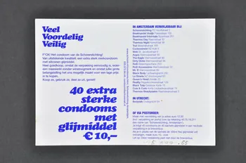 SAD Schorer Stichting flyer "F*ck !" Schorer condooms" (Fuck. Préservatifs de Schorer). Pays-Bas 2004 2005.100.55  Photo Mucem