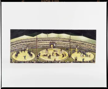 photographie Le cirque. Peinture à l'huile sur contreplaqué. Jean Fous (auteur). Entre 1920 et 1970 Ph.2003.2.267  Photo