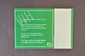 Dépliant "Como hacer una mamada sin riesgo? " (Comment faire une fellation sans risque) (vérifier la traduction) 2003.101.41 Photo Mucem