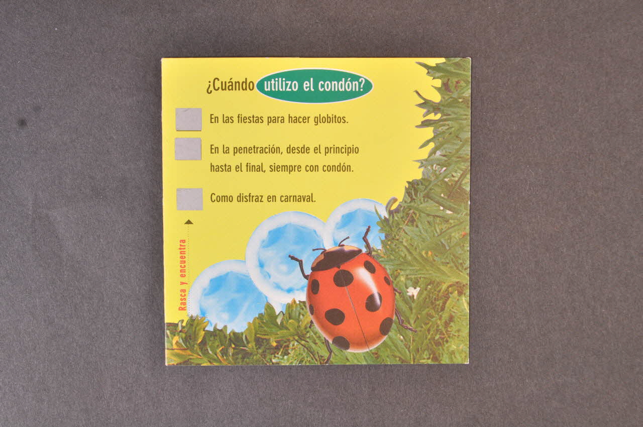 Dépliant "Cuando utilizo el condon?" (Quand utiliser un préservatif?) 2003.101.42 Photo Mucem