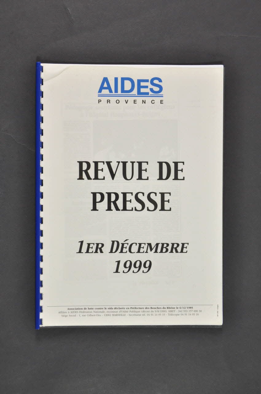 Aides Provence Rapport "Revue de presse 1er décembre 1999" France 1999 2005.101.11 Photo Mucem