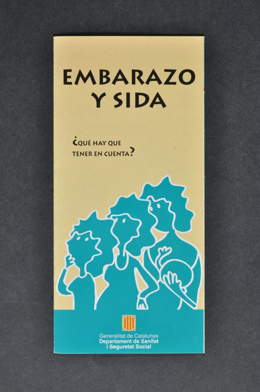 Generalitat De Catalunya, Departament de Sanitat i Assistència Social Dépliant "Embarazo y sida" Espagne 2001 2003.101.52 Photo Mucem