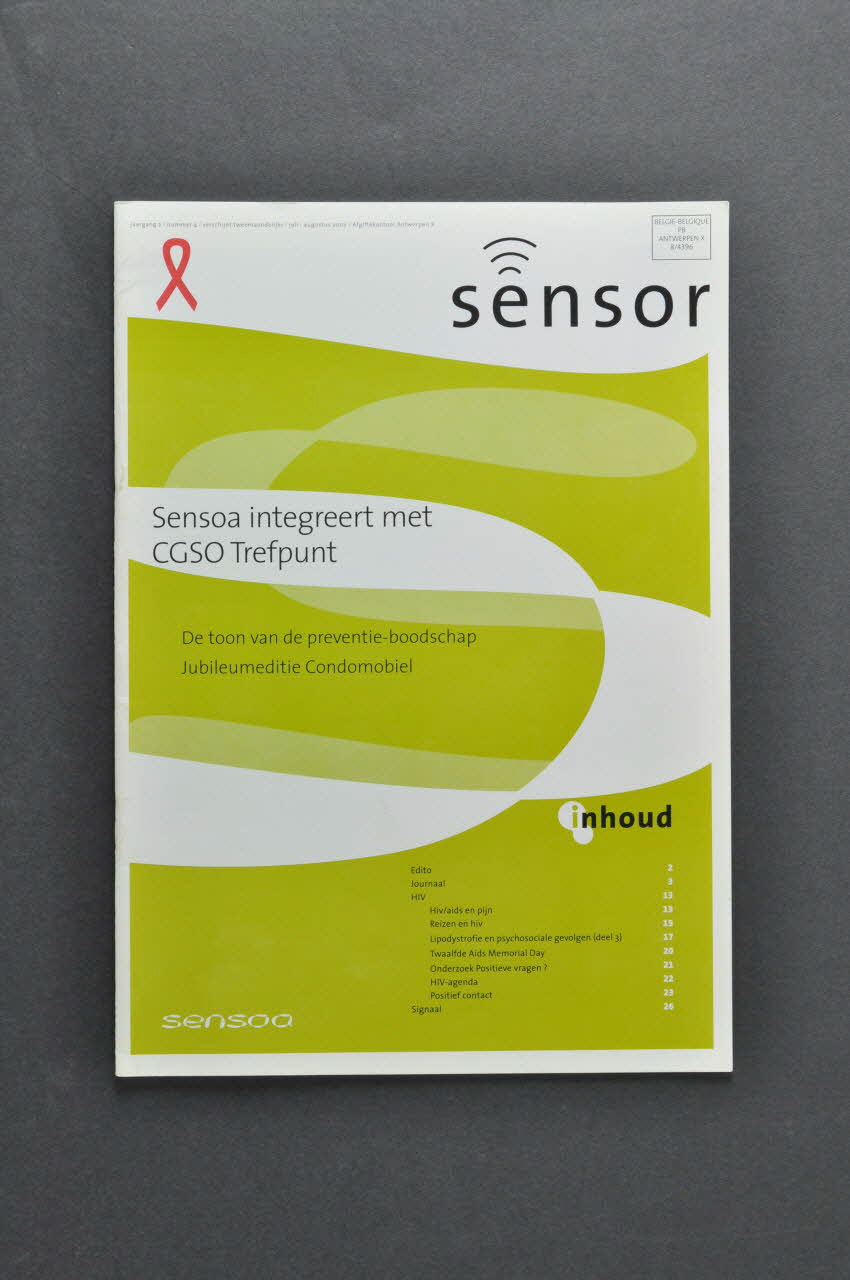 Sensoa Journal associatif "Sensor", n° 4, juillet août 2002 Belgique 2002 2004.118.44 Photo Mucem