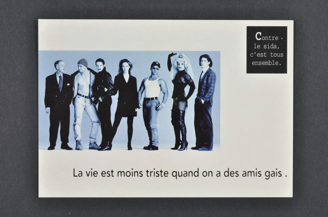 carte postale "La vie est moins triste quand on a des amis gais" 2005.101.124 Photo Mucem