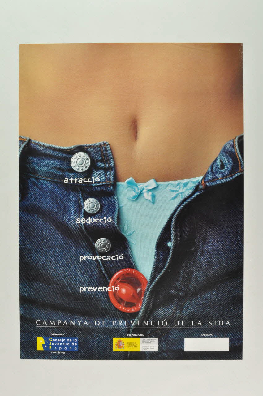 Consejo de la Juventud de Espana affiche "Attracion, seduccion, provocacion, prevencio" (fille) Espagne 2003 2003.101.75 Photo Mucem
