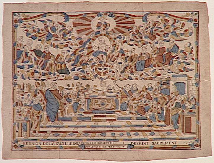 Raphaël ; Pierre-Fiacre Perdoux imagerie ancienne REUNION DE LA.FAMILLES.SAINTE.POUR L'INSTITUTION DU SAINT SACREMENT Orléans 1771-1805 1986.81.1 Photo RMN-Grand Palais (Mucem)