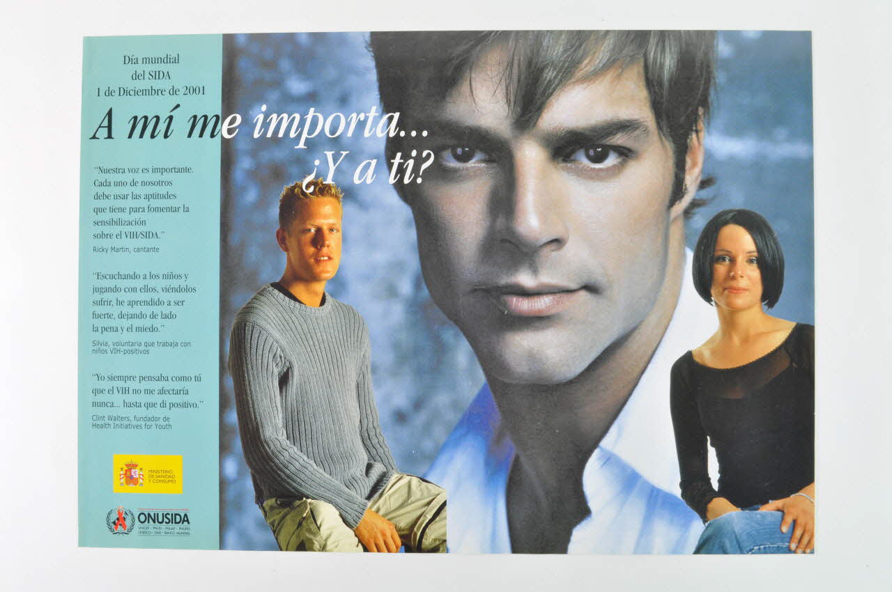 Ministerio De Sanidad Y Consuma, Onusida affiche "A mi me importa... Y a ti?  (Ricky Martin y Silvia) (Cela me concerne.. Et toi?) Espagne 2001 2003.101.80 Photo Mucem