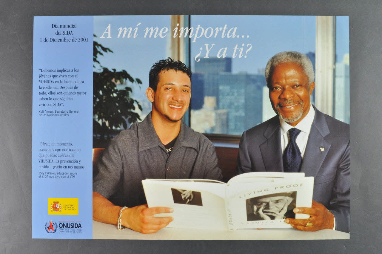 Ministerio De Sanidad Y Consuma, Onusida affiche "A mi me importa... Y a ti?  (Kofi Annan y Joey) (Cela me concerne.. Et toi?) Espagne 2001 2003.101.81 Photo Mucem