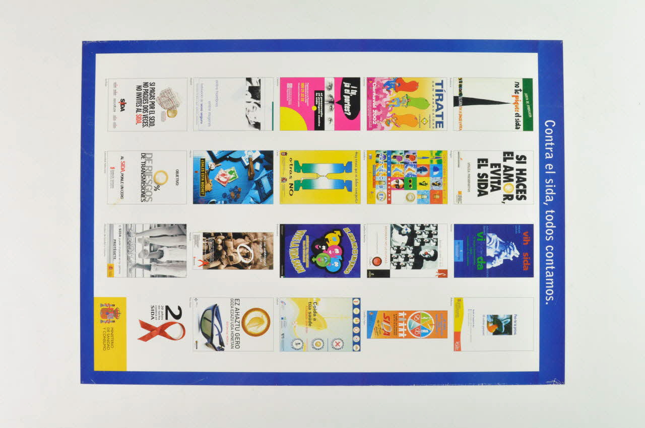 Espagne. Ministerio de sanidad y consumo affiche "Contra el sida, todos contamos" (Contre le sida, nous comptons tous) Espagne 2002 2003.101.83 Photo Mucem