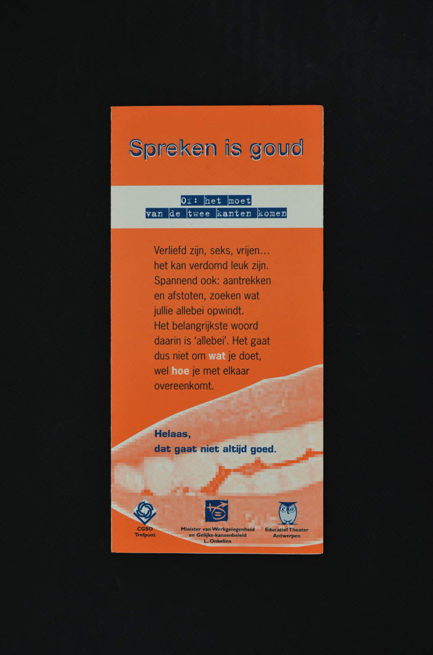 Dépliant "Spreken is goud" (C'est bien de parler ??) 2004.118.65 Photo Mucem