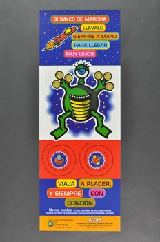 affiche "Si sales de marcha, llevalo siempre a mano para llegar muy legos" (Si tu sautes en marche, tiens le toujours à la main pour atterrir plus léger) 2003.101.87  Photo Mucem