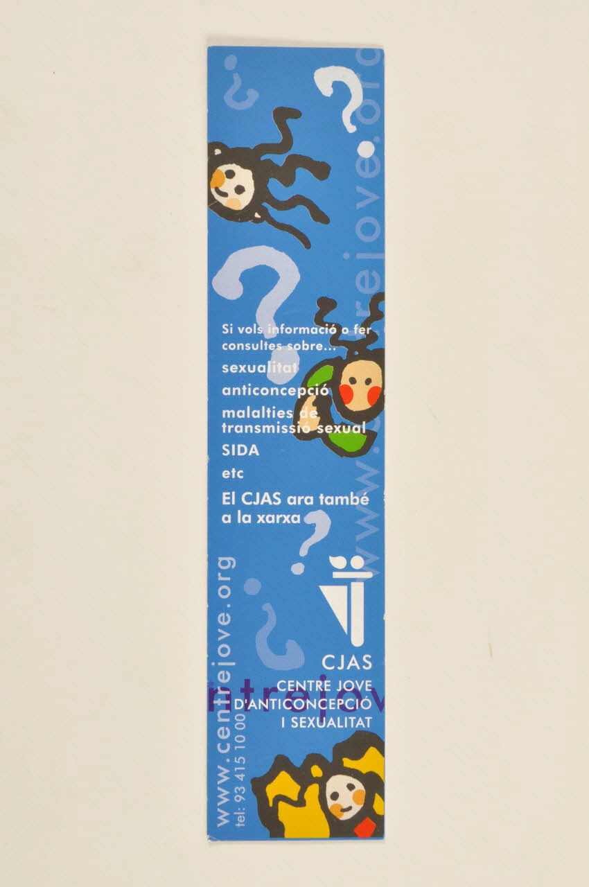 marque-page "Centre Jove d'anticoncepcio i sexualitat" (Centre de contraception et de sexualité pour les jeunes ) 2003.102.14 Photo Mucem