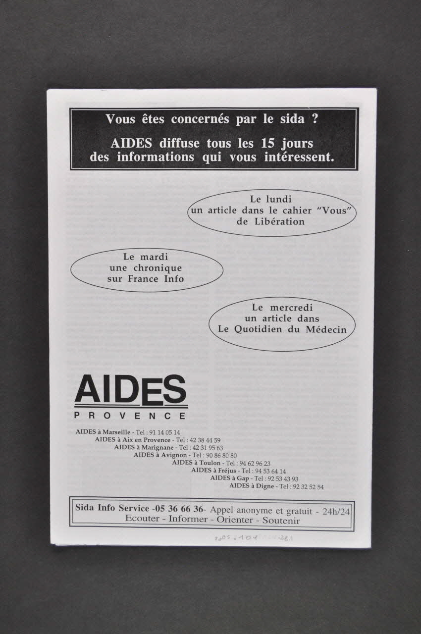 Aides Provence Bulletin associatif Bulletin des volontaires, septembre 1995, n° 38 / 8èmes ASSISES Marseille France 1995/9 2005.101.28.1-2 Photo Mucem