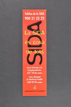marque-page "La Sida es cosa de tots" (Le sida est l'affaire de tous) 2003.102.15 Photo Mucem