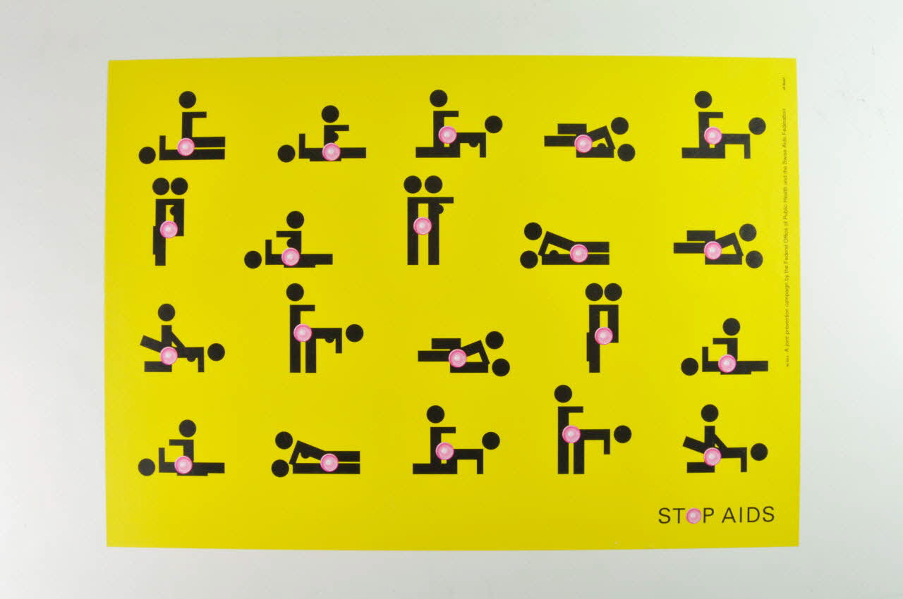 affiche Affiche grand format pictogramme  (20 couples 10 homosexuels, 10 hétérosexuels) 2004.119.1 Photo Mucem
