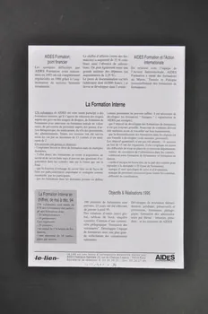 Aides Fédération Nationale Bulletin "Le lien", juillet 1995, supplément n° 1 : Aides Formation France 1995/7 2005.101.34 Photo Mucem