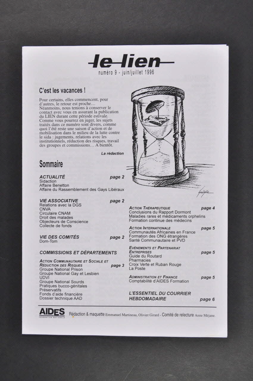 Aides Fédération Nationale Bulletin "Le lien", juin-juillet 1996,  n° 9 / Conclusions du rapport Dormont France 1996 2005.101.41.1-2 Photo Mucem