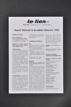 Aides Fédération Nationale Bulletin "Le lien", juin-juillet 1996,  n° 9 supplément / Conseil National et Assemblée Générale 1996 France 1996 2005.101.42 Photo Mucem