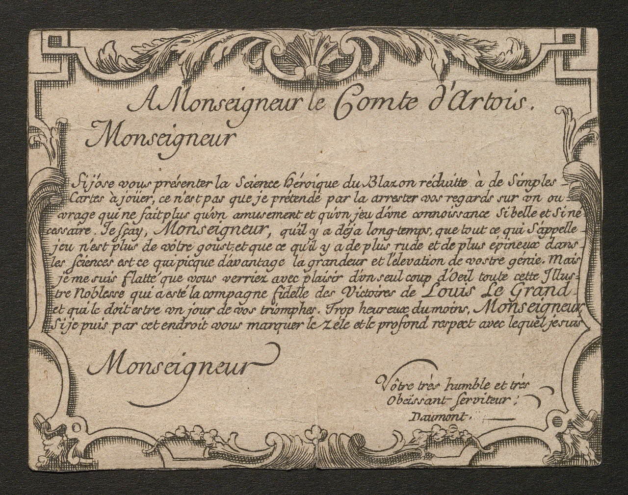 Daumont jeu de cartes jeu des blasons 1698 1970.141.129.1 Photo