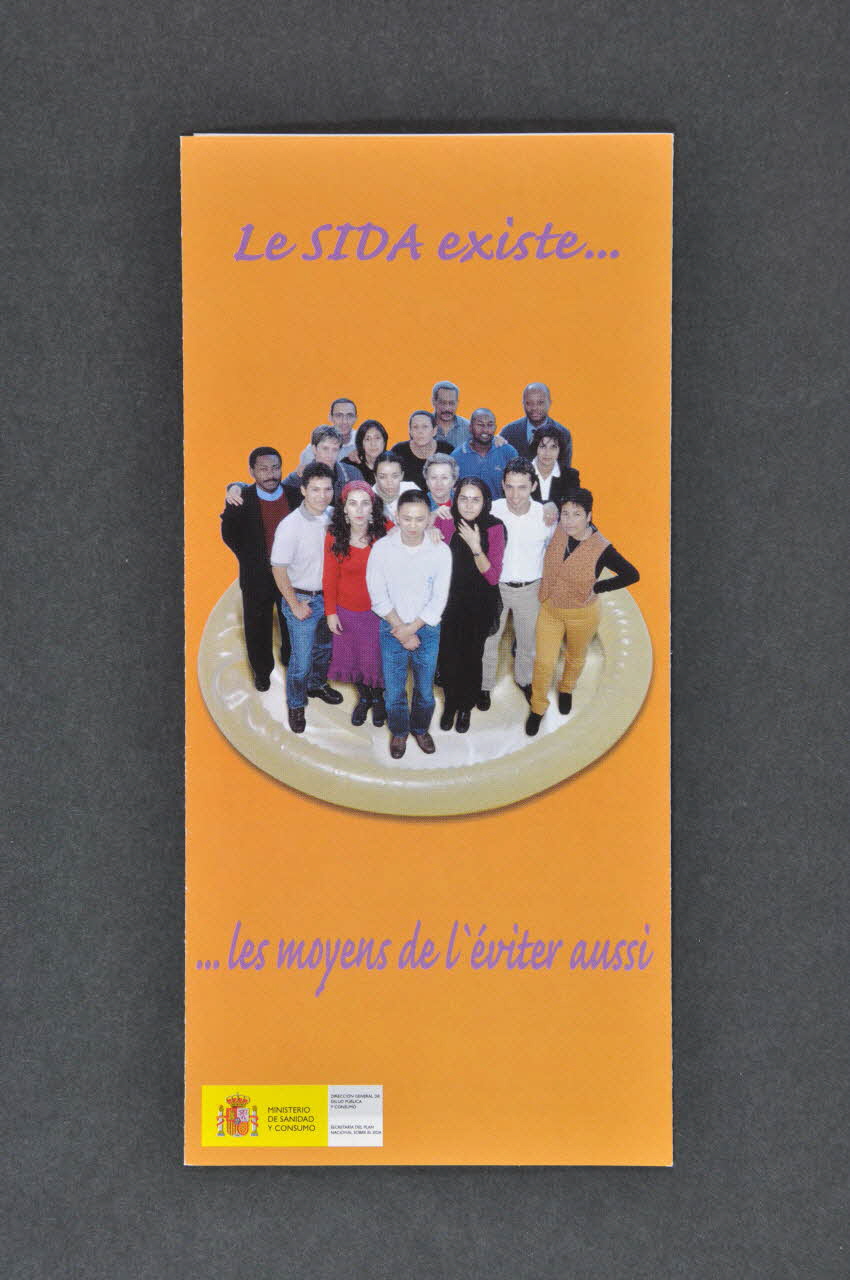 Espagne. Ministerio de sanidad y consumo Dépliant "Le sida existe ...  les moyens de l'éviter aussi" (français) Espagne 2003 2003.102.35 Photo Mucem