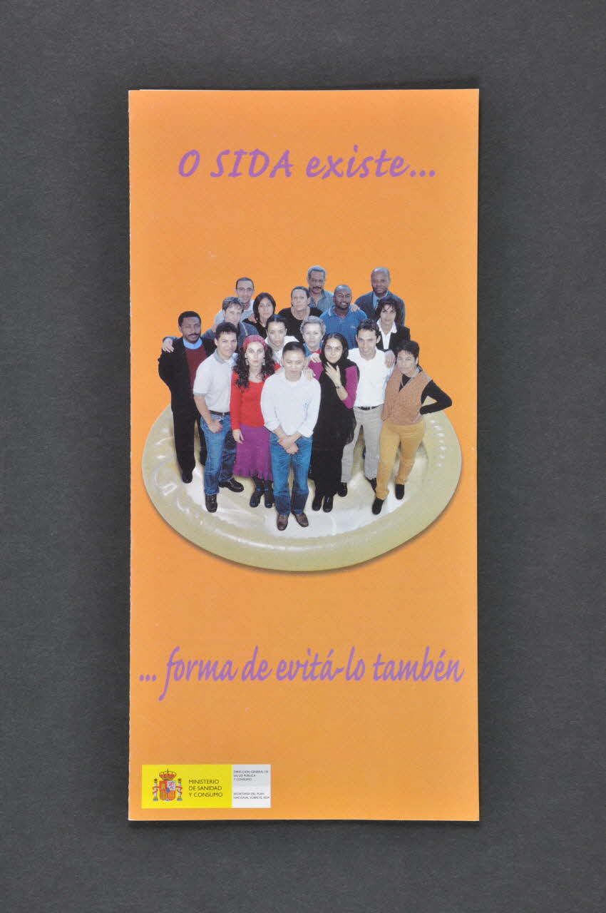 Espagne. Ministerio de sanidad y consumo Dépliant "O sida existe... forma de evita-lo tamben" (Le sida existe ...  les moyens de l'éviter aussi) Espagne 2003 2003.102.38 Photo Mucem