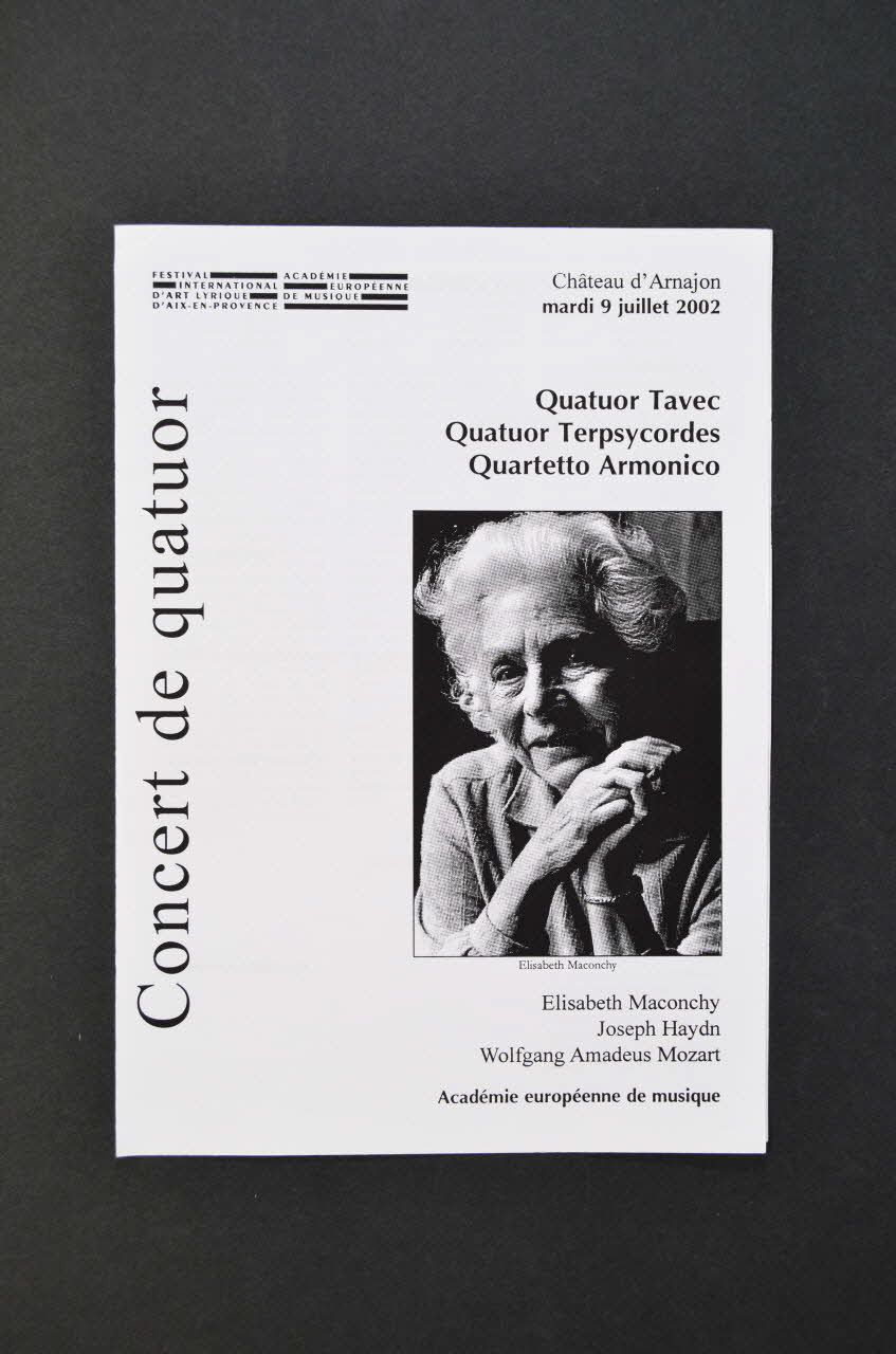Aides Provence programme "Arnajon 2002" : "Dîner concert. Une soirée au profit de la lutte contre le sida" France 2002/7 2005.101.61.2 Photo Mucem