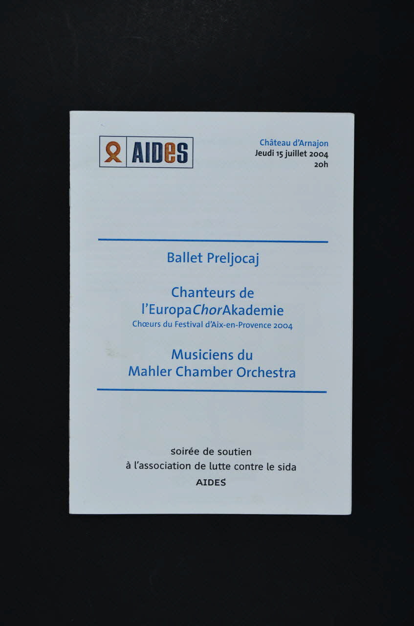 Aides Provence programme "Soirée de soutien à l'association de lutte contre le sida AIDES" France 2004/7 2005.101.64 Photo Mucem