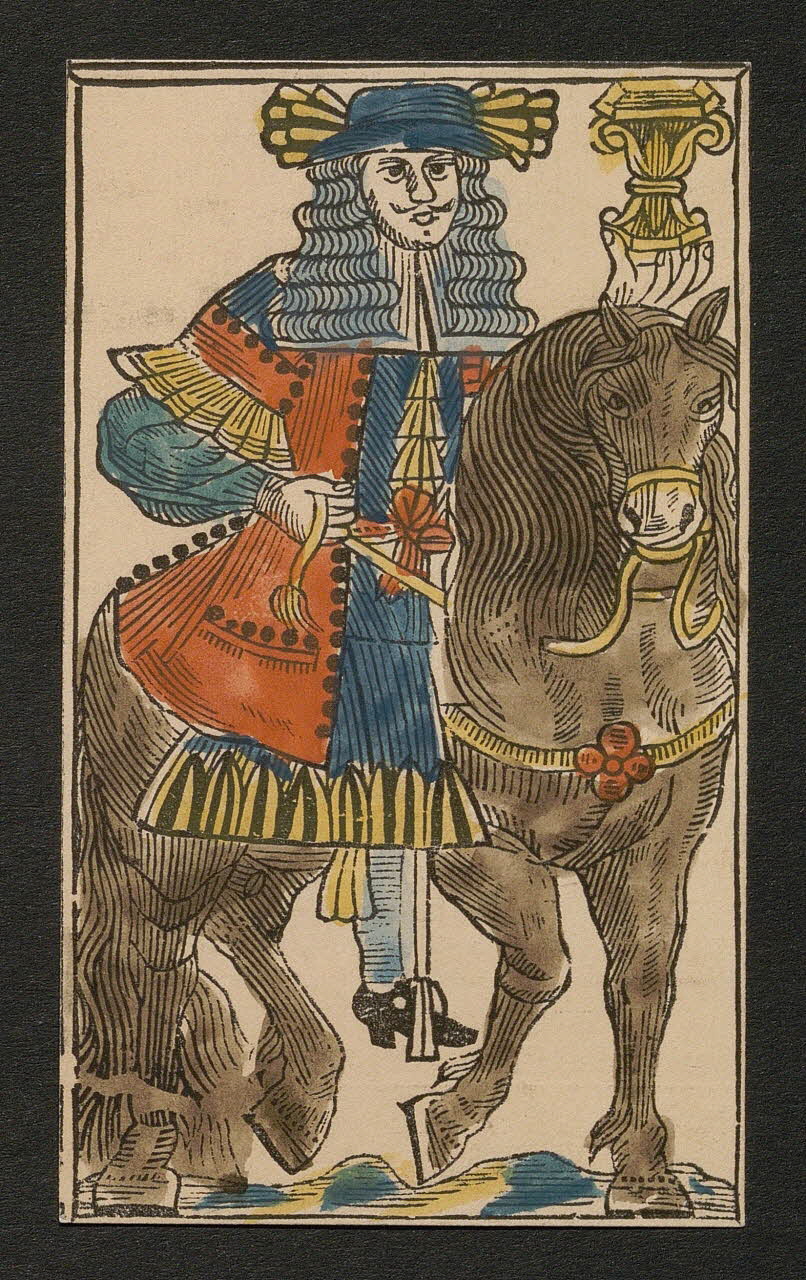 jeu de cartes (incomplet) Cavalier de coupe d'un jeu de cartes ordinaires non-standard 1970.141.253.23 Photo
