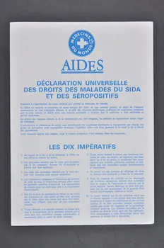 tract "Déclaration universelle des droits des malades du sida et des sérpositifs" 2005.101.68 Photo Mucem