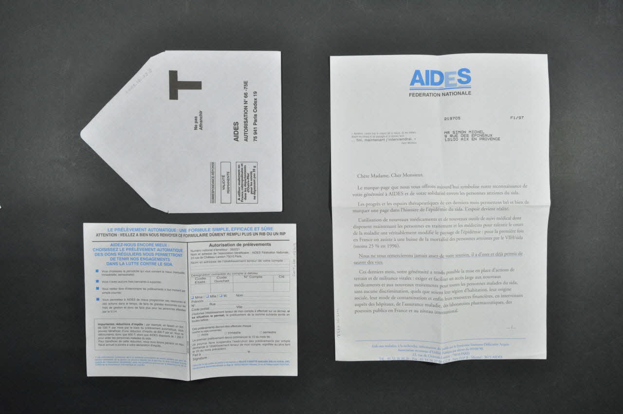 AIDES Bulletin de souscription France 1997 2005.101.73.1-3 Photo Mucem