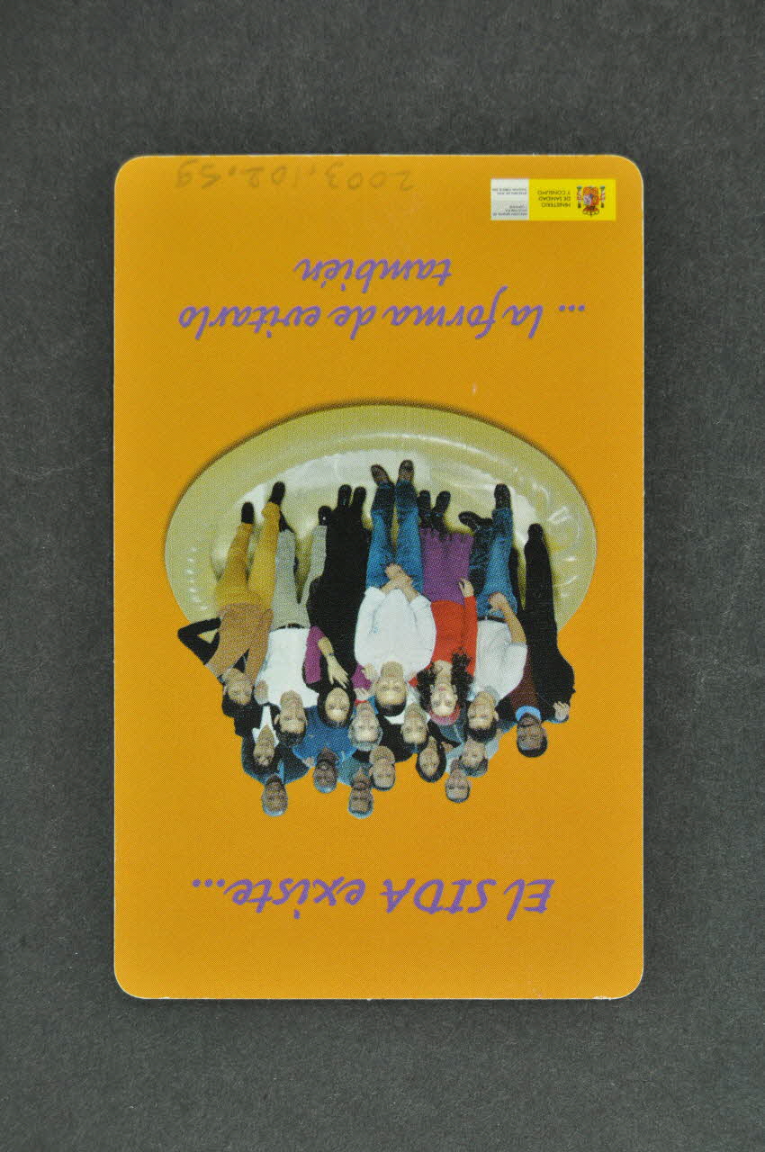 Espagne. Ministerio de sanidad y consumo carte "Le sida existe ...  Les moyens de l'éviter aussi" (castillan) Espagne 2003 2003.102.59 Photo Mucem