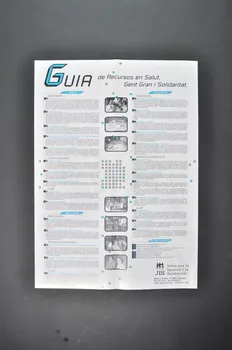 Affiche-dépliant "Guia de recursos en Salut, Gent Grant i solidaritat." (Guide de ressources sur la santé, les personnes âgées et la solidarité) 2003.102.6 Photo Mucem