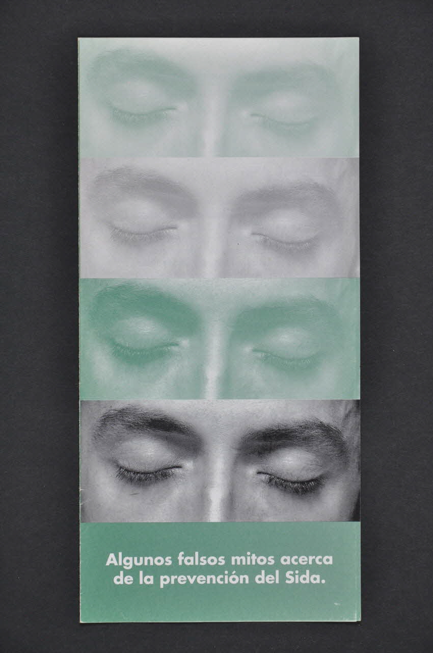 Coordinadora Gai-Lesbiana / Stop Sida Dépliant "Algunos falsos mitos acerca de la prevencion del Sida" (Quelques idées fausses autour de la prévention du sida) Espagne 1996 2003.102.69 Photo Mucem