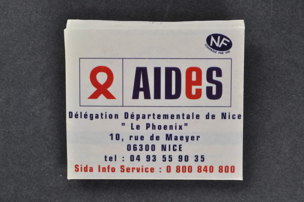 Préservatif AIDES  Délégation départementale de Nice" 2005.101.91.1-3 Photo Mucem