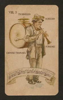 carte à jouer TSCHINELLEN, GROSSE TROMMEL, SCHALMEI, SCHELLEN 2002.32.31 Photo
