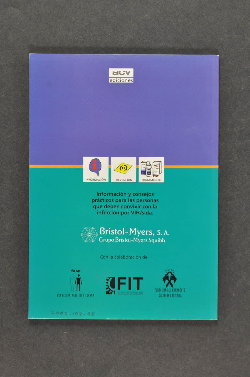 Bristol-Myers BROCHURE "Hablemos de la infeccion por VIH / sida con Bristol-Myers" (Parlons de l'infection par le VIH/sida) Espagne 1997 2003.102.8  Photo Mucem
