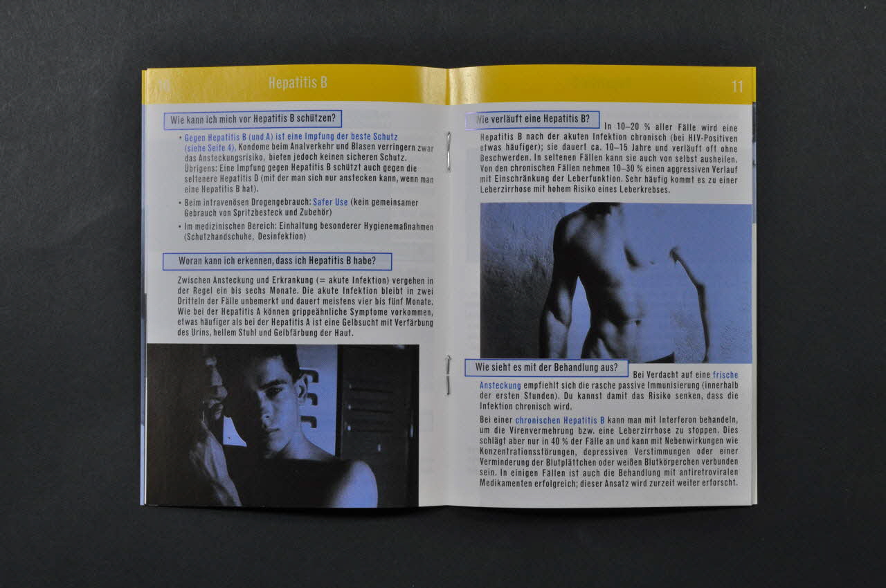 BROCHURE "HEP-ABC  für schwule Männer" (Hépatites A B C pour les hommes gays) 2004.119.152 Photo Mucem