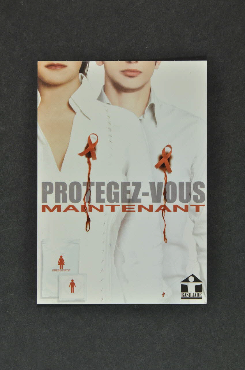 Basiliade carte postale "Protégez-vous maintenant" (femme et homme) France 2004 2005.11.11 Photo Mucem