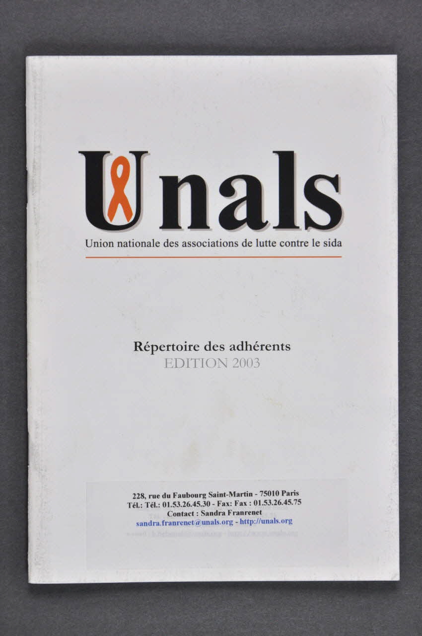 Unals BROCHURE Répertoire des adhérents EDITION 2003 France 2003 2005.11.4 Photo Mucem