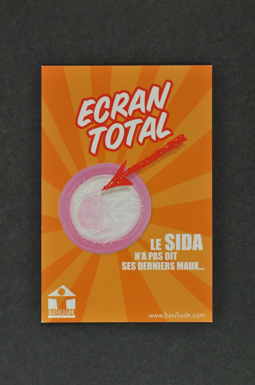 Basiliade carte postale "Ecran total. Le sida n'a pas dit ses derniers maux..." France 2005 2005.11.6 Photo Mucem